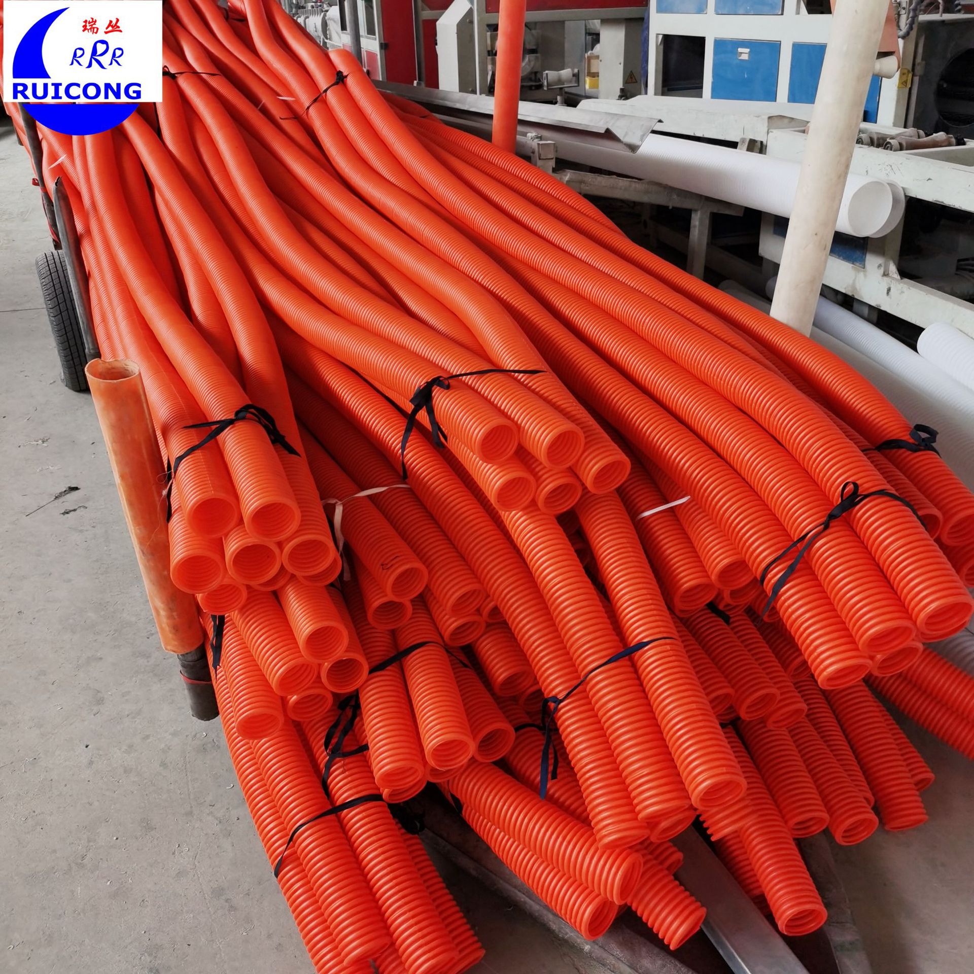 聚丙烯75橘色单壁波纹管现货供应 MPP电力波纹管 盘管 量大从优