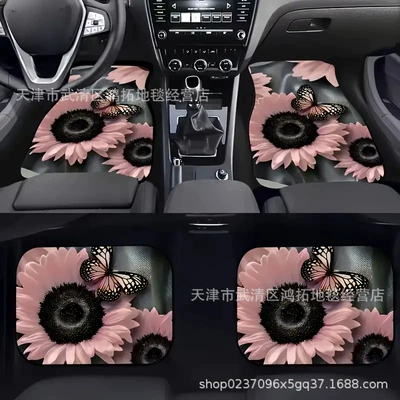 Car Floor Mats, Avtomobil döşəmə paspasları - t0723-car-floor-mat-2-3344cm-two-pieces-crystal-velvet