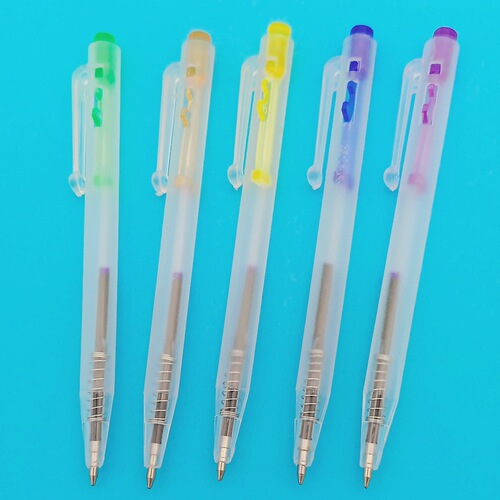 Mini Ballpoint Pen Soybean Sprout Sticky Note Pad Accessory Pen Hotel Student Simple Push Button Ballpoint Pen 10.5cm