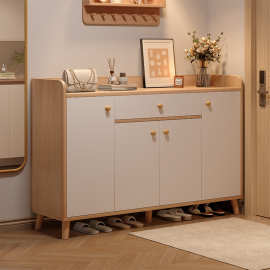 实木鞋柜家用门口入户2025新款玄关收纳柜一体靠墙楼道电梯口鞋架