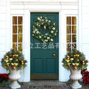 Cross-Border Best-Selling Christmas Tree with Glowing Mixed Tree and Pine Cones and Red Fruits Simulated Artificial Christmas Tree Christmas Decoration