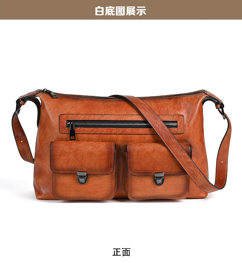 Túi tote da bò dung tích lớn đeo chéo cổ điển nữ — Màu nâu cổ điển, Cà phê cổ điển, Màu đen cổ điển chi tiết 13