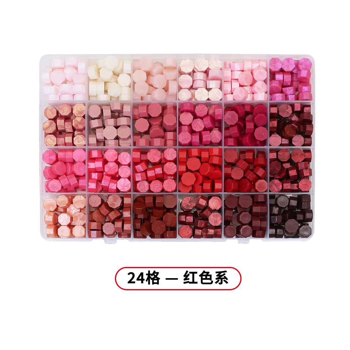 Set de Cuentas de Cera para Sellos Octagonales de 24 Compartimentos Multicolor
