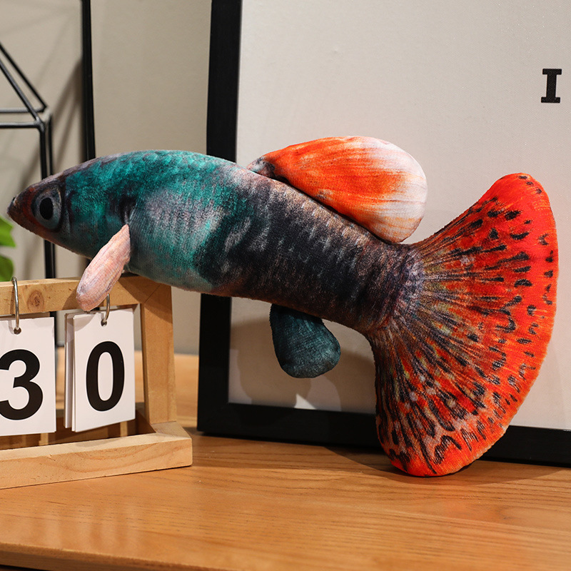 Muñecas de color Peacock juguetes de peluche peces dorados muñecas de peces tropicales muñecas de pescado simulado muñecas de almohada de tela accesorios de fotografía