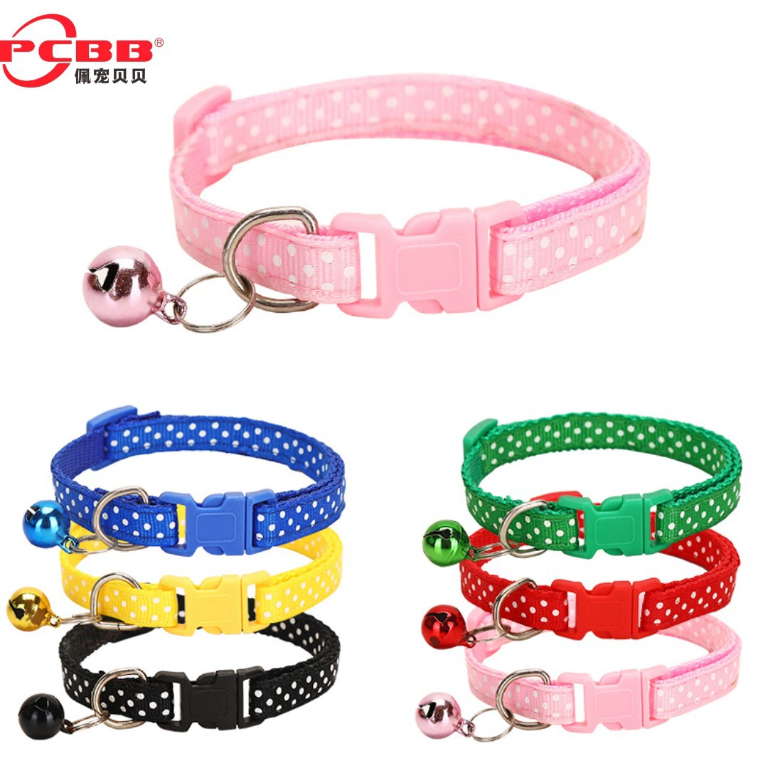 Ошейник в горошек 1,0 с воротником в горошек и шарфом для кошек-колокольчиков в наличии оптом