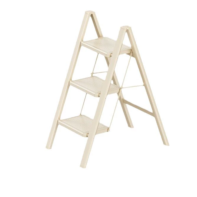 Cream ladder house folding telescopic thickening thick -character ladder multifunctional staircase steps step stool lightweight and widening