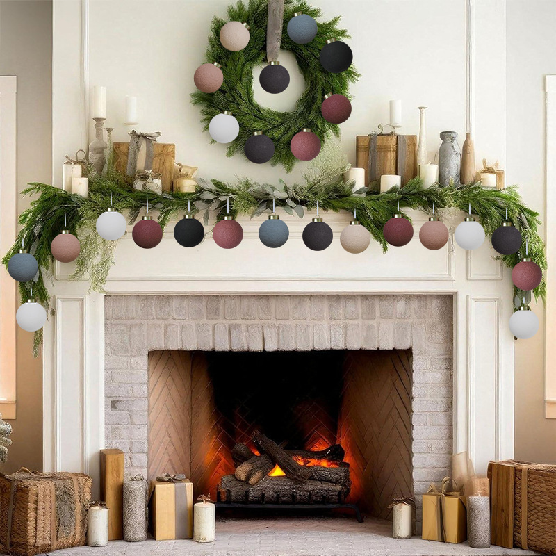 Amazon nuevo sentido de textura endurecida 8cm cemento bola de Navidad decoración de árbol de Navidad adornos de Navidad adornos