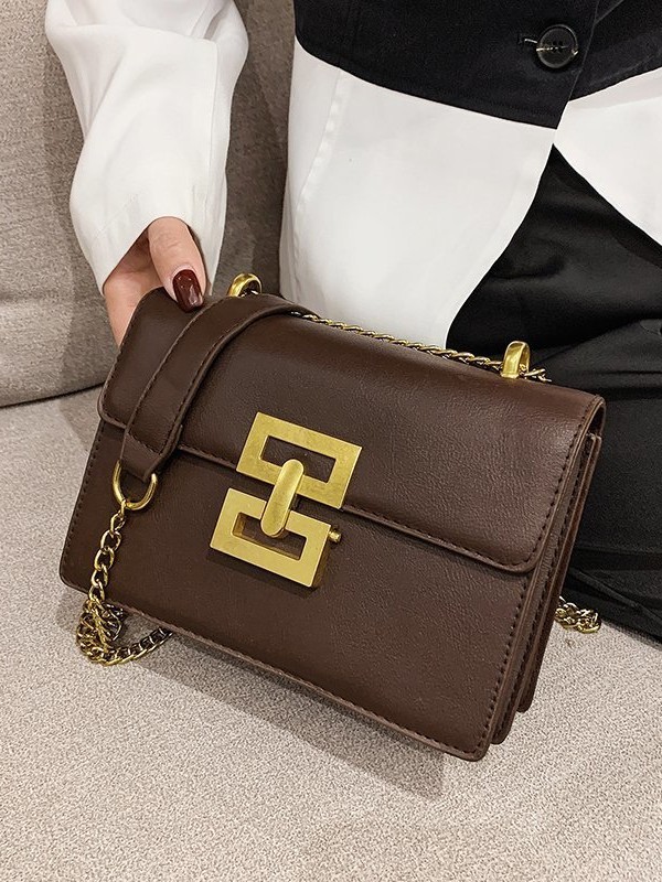 Bolsos transfronterizos, bolsos de hombro de moda de moda, bolsos retro europeos y estadounidenses, bolsos de moda de cadena, bolsos cuadrados, bolsos de cinturón con bloqueo
