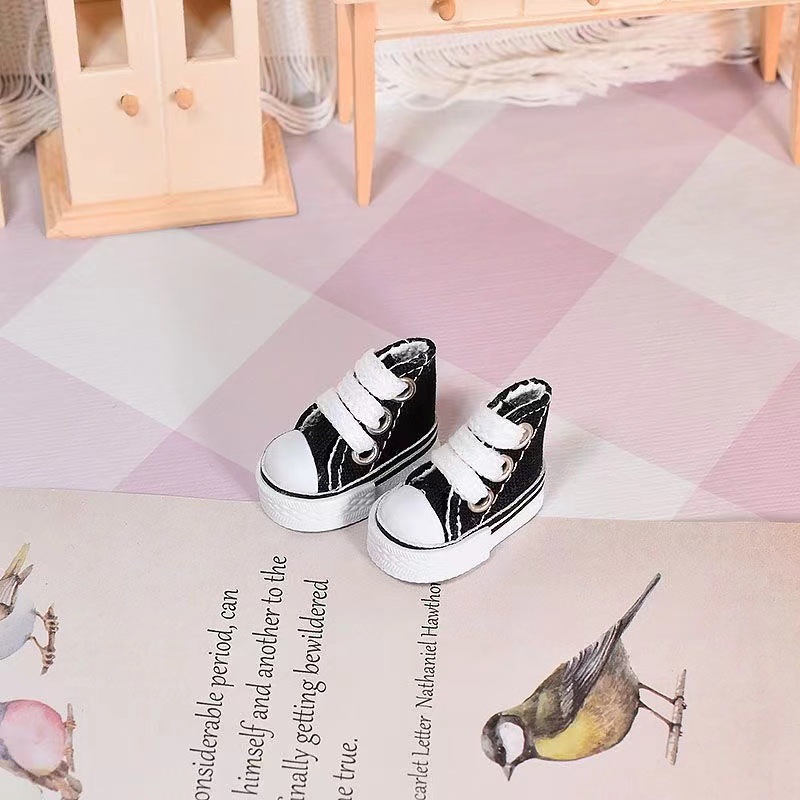 4.5cm 검은 캔버스 신발