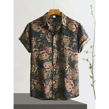 P 85103 Hawaiian flower print shirt �����Ļ���ӡ������
