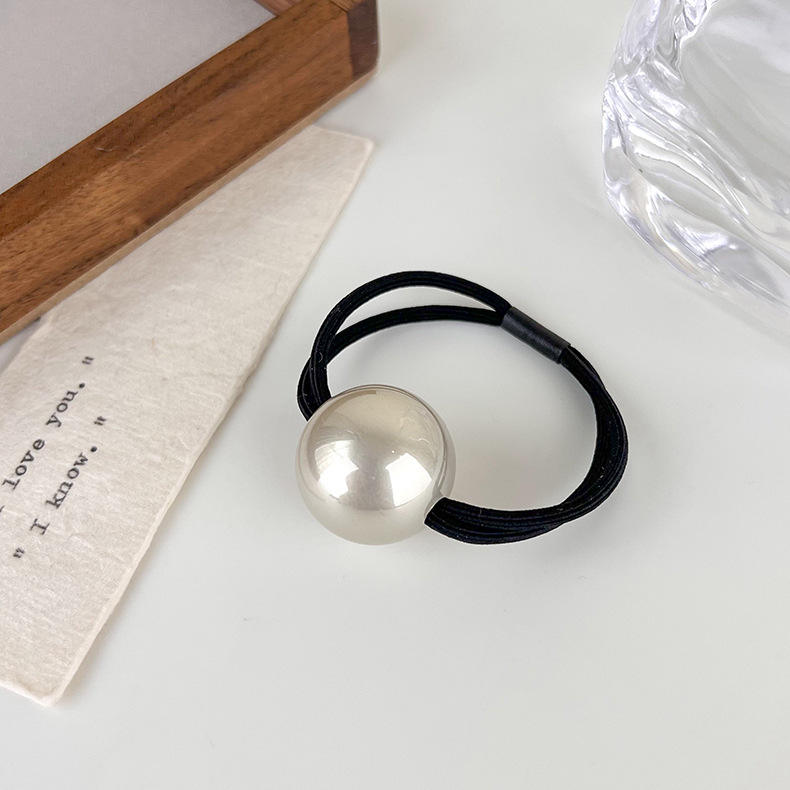 Fashion Round Imitation Pearl Cloth Hair Tie 1 Piece display picture 4