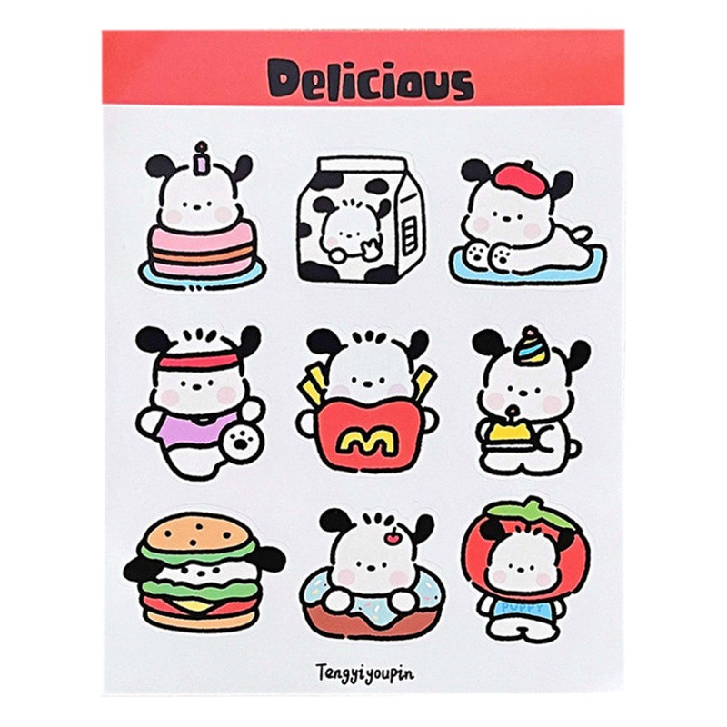 Original nueva comida Papa perro serie pegatinas ins estilo decorativo Diario Pegatinas de sellado lindo expresión facial pegatinas