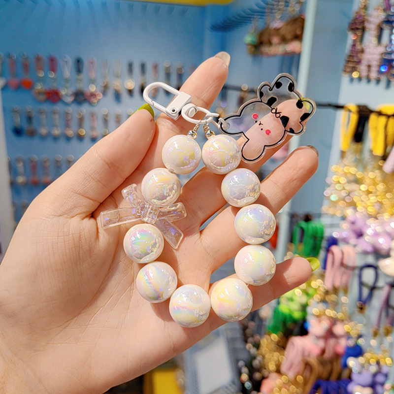 31g Weight Keychain Classification 1 Piece Quantity Holiday, Daily Occasion Acrylic Material Animal, Bow Knot Pattern Women's Gender Cute, Simple Style Style Cute Simple Style Animal Bow Knot Arylic Women's Keychain 3