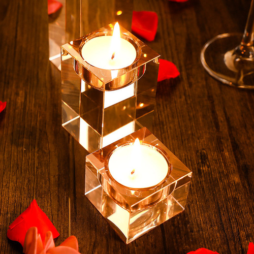 Christmas candlestick ornaments crystal wax table European-style candlelight dinner candle holder candlestick aromatherapy candle cup