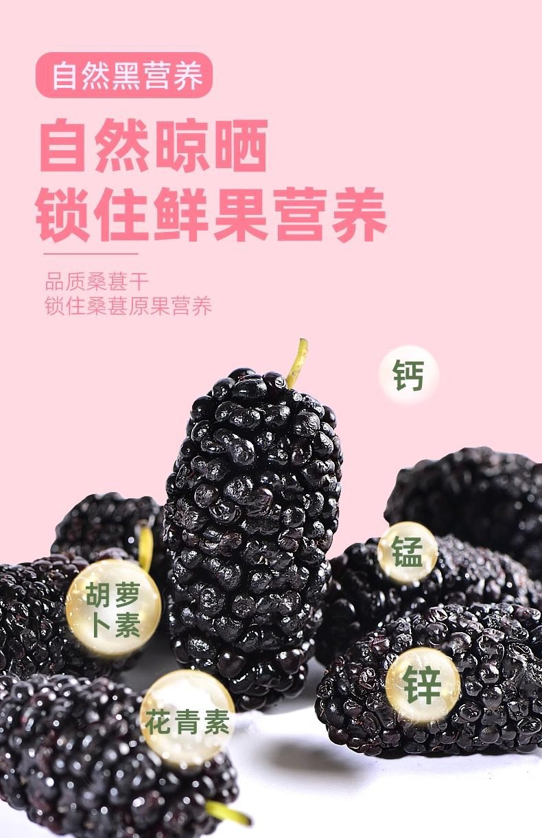 Premium Dried Mulberries Sang Shen 500g Large Whole Berries for Tea Snacks and Culinary Use specifications