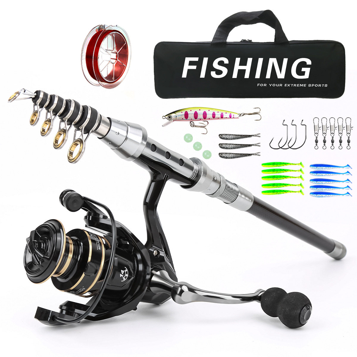 Manufacturer Wholesale Lure Fishing Rod Set, Cross-Border Best-Selling Model, Lure Fishing Rod for Long-Distance Casting, Sea Fishing Rod for Blackfish