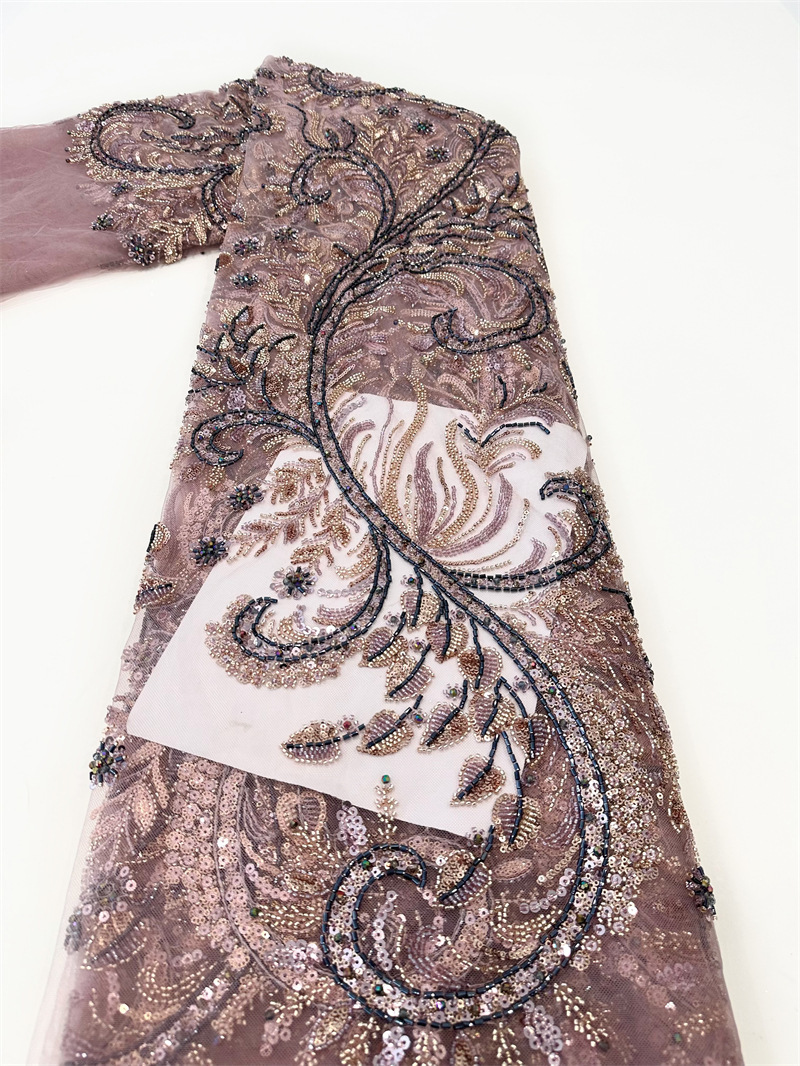 Tejido de bordado de encaje de tubo de sequilla comercio exterior transfronterizo spot vestido de boda vestido de noche vestido de mujer tela