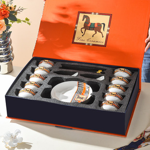 Horse ceramic tableware bowl chopsticks set gift box factory wholesale price Real Estate opening gift rice bowl chopsticks tableware