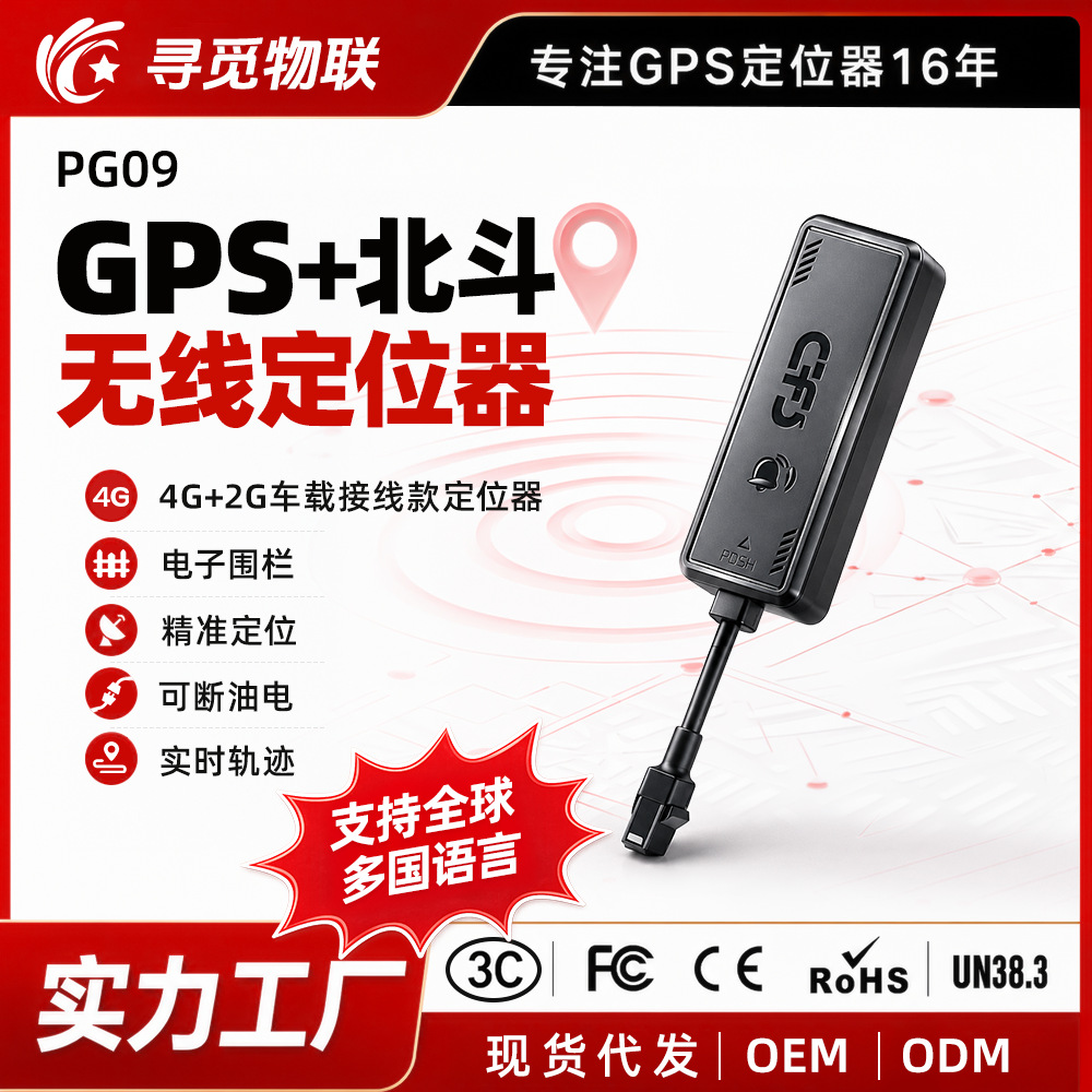 Global version of vehicle wiring type GPS locator