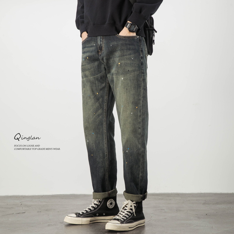 Autumn and Winter Men's Straight Loose Fit Large Size Tapered Trendy Jeans, Fleece-Lined and Thickened, Cool and Stylish, New Model for Fall 2026