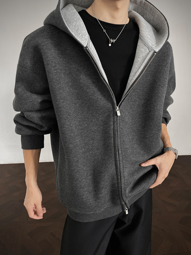 Felpa con cappuccio patchwork pesante da uomo oversize_voghion.com
