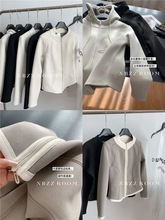 石墨烯小蛮腰连帽卫衣女蓄热保暖修身立领双拉链夹克外套2025秋冬