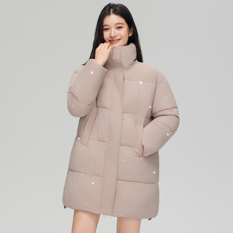 Nuevo abrigo de algodón de plumón de moda de invierno de mujer, abrigo de algodón de cuello grueso, abrigo de algodón de estilo medio y largo, abrigo de algodón de mujer image 1