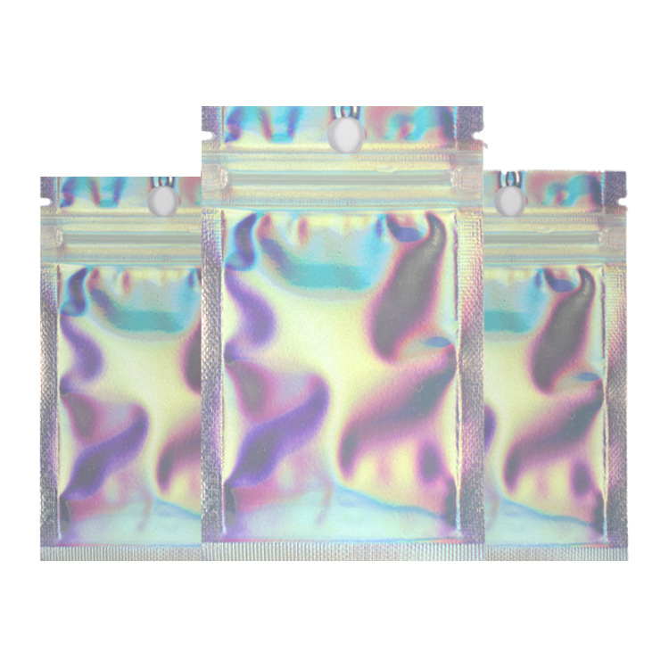 Láser transparente ziplock bolsa de papel de aluminio Yin Yang bolsa de uñas joyería de pestañas teléfono móvil Shell sellado bolsa de embalaje bolsa de aperitivos