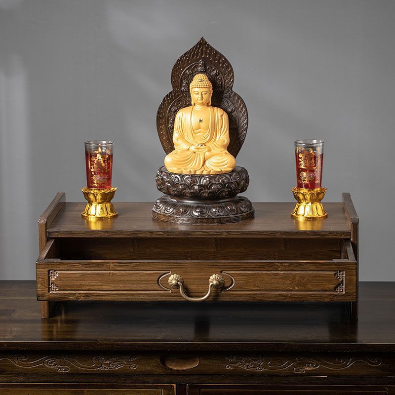 Modern Chinese-Style Standing Cabinet for Home Use, Offering Table for Buddha, Modern Light Luxury God of Wealth Altar, Solid Wood Incense Table, Small Shrine