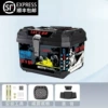 48L-(Alloy Lock) Black Bottom Motorcycle-(High Version)-Backrest + Shock Absorbing Base + Accessories