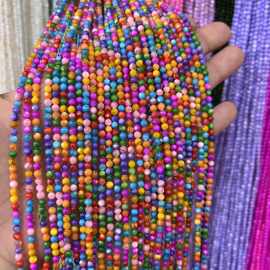 3mm彩色淡水贝壳圆珠 优化贝珠散珠 diy手链项链耳环发簪饰品配件