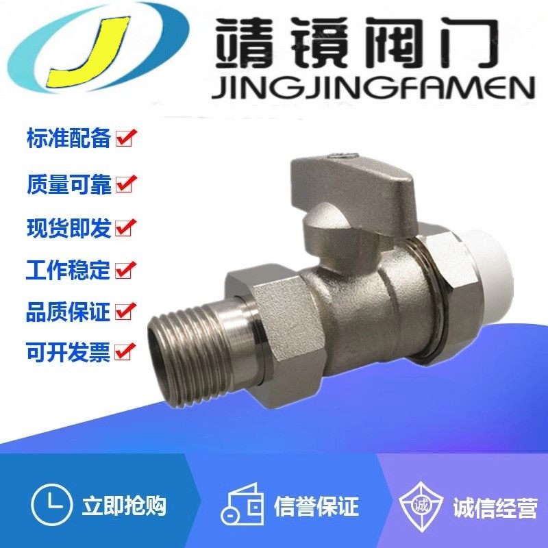 PPR黄铜双活接外丝球阀6分PPR25自来水管地暖暖通热熔阀门开关