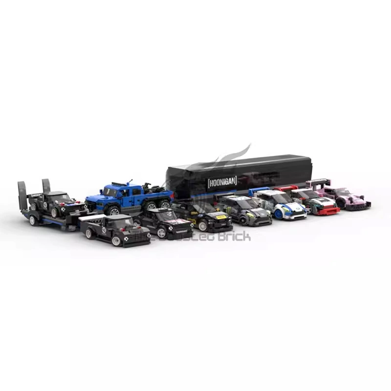 Конструктор MOC совместимый с Ledu Gaozhi дядя Hoonigan модифицирован SPEED 8 сеточная гоночная головоломка вставка модель для мужчин