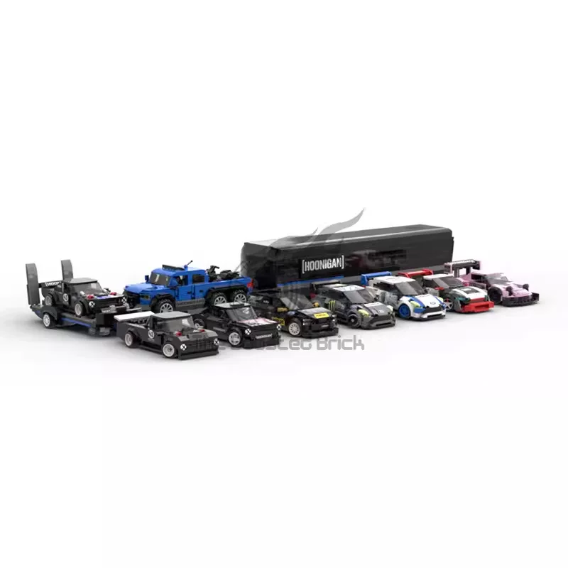 Конструктор MOC совместимый с Ledu Gaozhi дядя Hoonigan модифицирован SPEED 8 сеточная гоночная головоломка вставка модель для мужчин