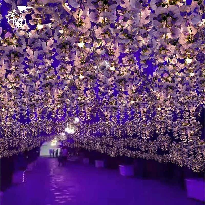 户外紫藤花灯景观庭院花园布置氛围装饰灯景区仿真花灯地插草坪灯