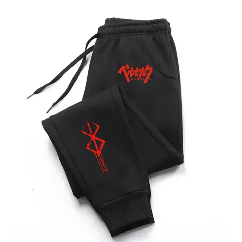 2025 Men's Sports Pants Japanese Anime Berserk Print Wool Women's Jogging Pants Fitness Sports Pants Unisex
