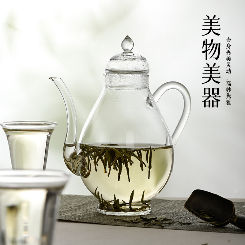 Imitation Song Style Glass Beauty Pot High Temperature Resistant Teapot with Filter Hole Tea Pot Flower Tea Pot New Chinese Style Cold Soaking Pot for Household Imitation Song Style Glass Beauty Pot High Temperature Resistant Teapot with Filter Hole Tea Pot Flower Tea Pot New Chinese Style Cold Soaking Pot for Household