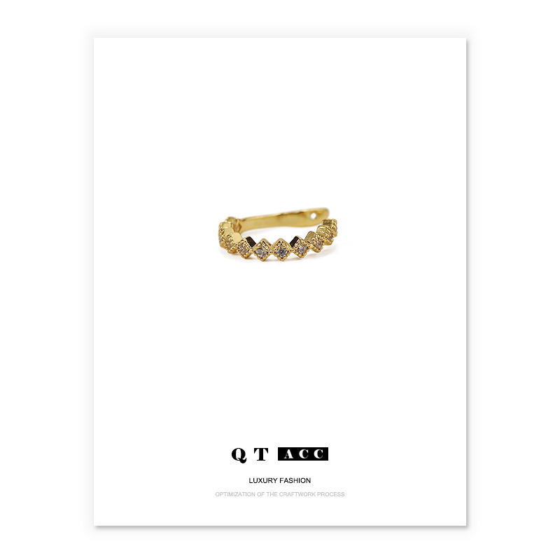 Lujo ligero, alta calidad, personalidad, pendientes irregulares, adornos de circón, diseño de apertura, clip de hueso de oreja de temperamento, nuevo estilo de moda