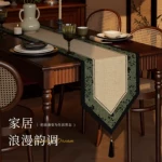 法式复古桌旗轻奢高级感餐桌中间长条装饰电视柜边柜台面装饰盖布