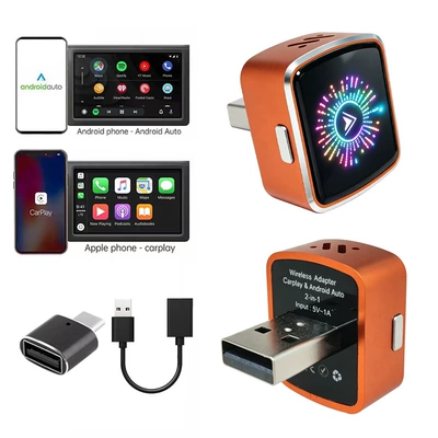 Android Auto Car Connectivity – Simsiz CarPlay və Android Auto - k8c-orange-colorful-label-adapter-extension-cord