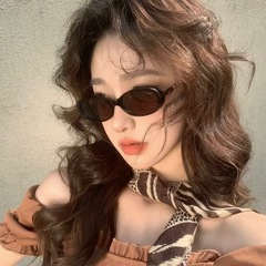 新款日系复古网红甜酷猫眼墨镜女高级感防晒太阳眼镜街拍太阳镜潮