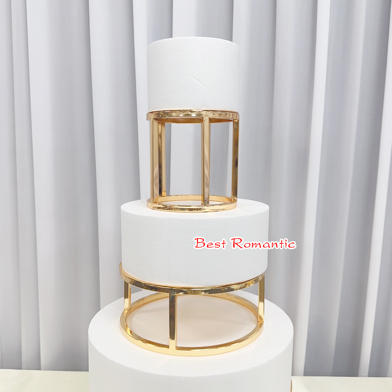 Moderno hierro pastel soporte boda creativo redondo cuadrado bandeja apoyos pastel tienda ORO retro placa de la torta