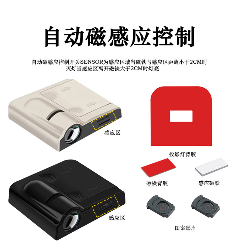 Car Door Welcome Light Projector, Door Opening Laser Light, In-Car Led Atmosphere Light for Vehicle Modification