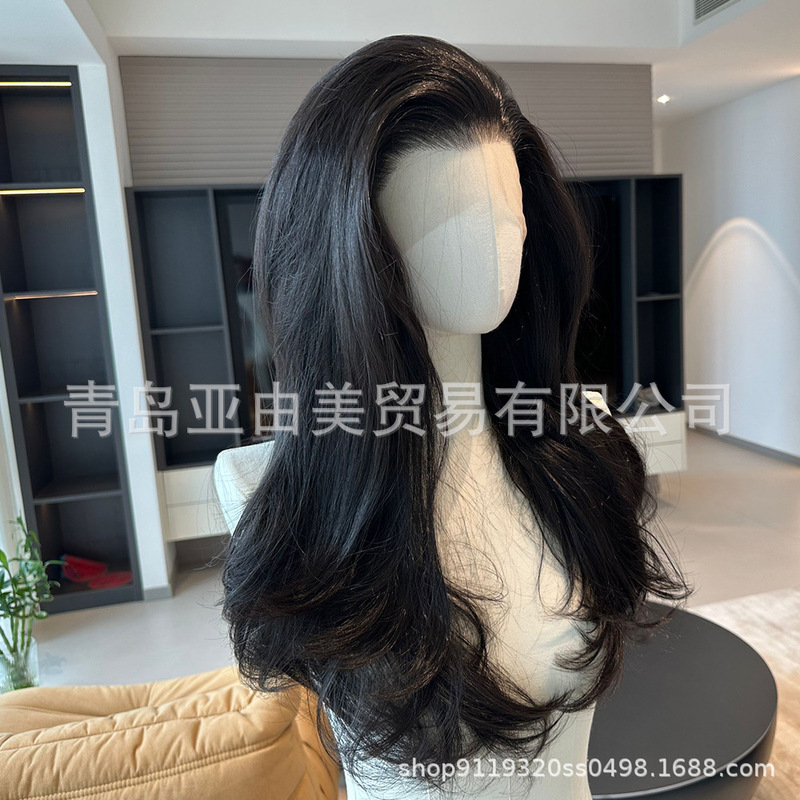 Big Wavy Curly Large Lace Front Lace Popular Wig High Skull Fluffy Imported Silk Unknotted Day