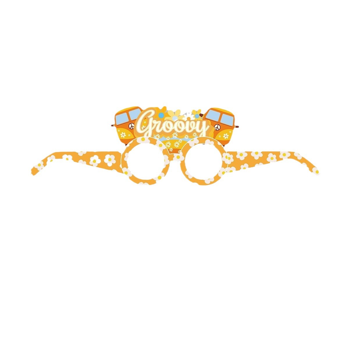 Hippie tema vintage papel gafas dos Groovy partido divertido color decoración 3D gafas al por mayor