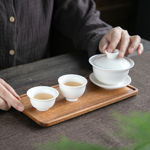 Walnut Rectangle Tray Japanese Style Serving Tray Household Living Room Dry Tea Tray Solid Wood Tray Hotel Tableware Commercial Plate