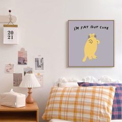 趣味小動物兒童房裝飾畫ins風臥室床頭掛畫北歐小清新餐廳畫擺畫