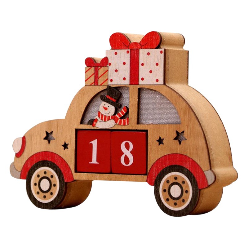 Cross-border hogar decoraciones navideñas de madera calendario creativo decoración navideña calendario luminoso decoración regalo