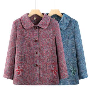 A consignment of grandma spring lapel coat 60 to 70 years old mother thin woolen short coat