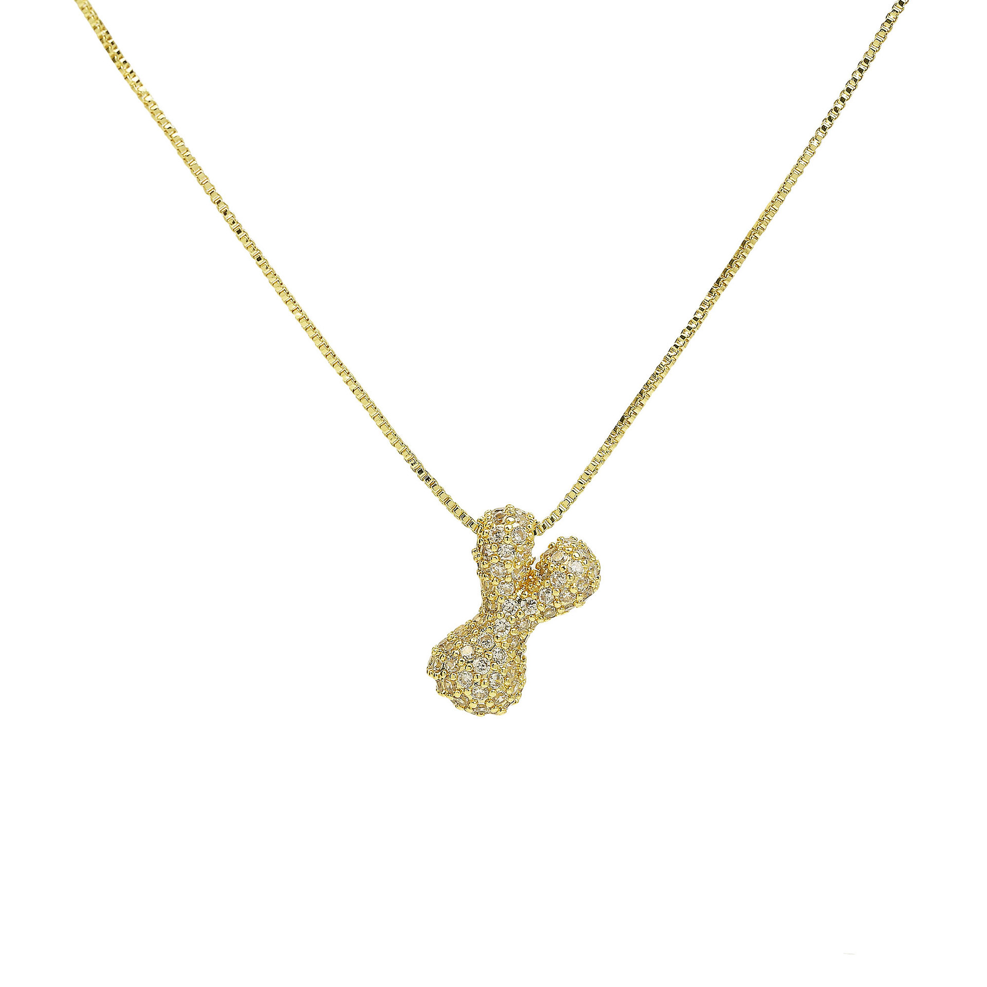 Copper Chain Material 1 Piece Quantity 1 Piece Copper Zircon 18K Gold Plated Letter Pendant